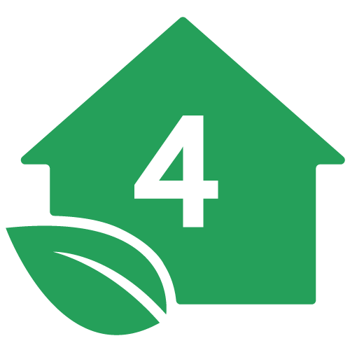 Green House Icon With #4