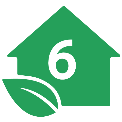 Green House Icon With #6