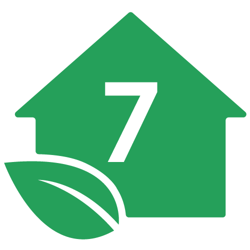 Green House Icon With #7
