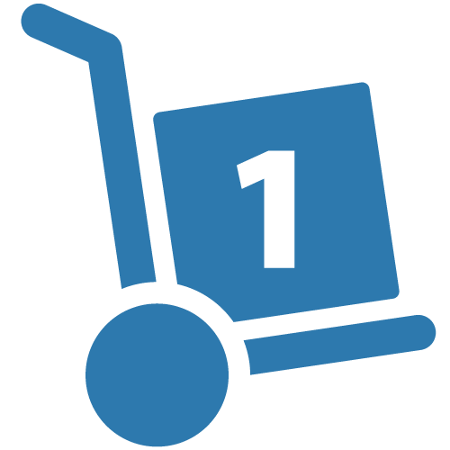Box Cart Icon With #1