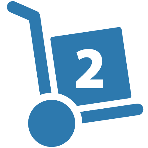Box Cart Icon With #2