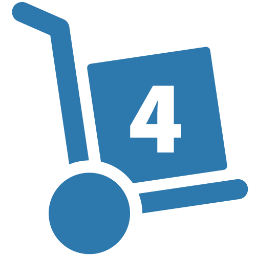 Box Cart Icon With #4