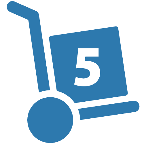 Box Cart Icon With #5