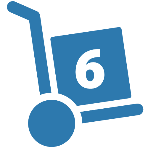 Box Cart Icon With #6