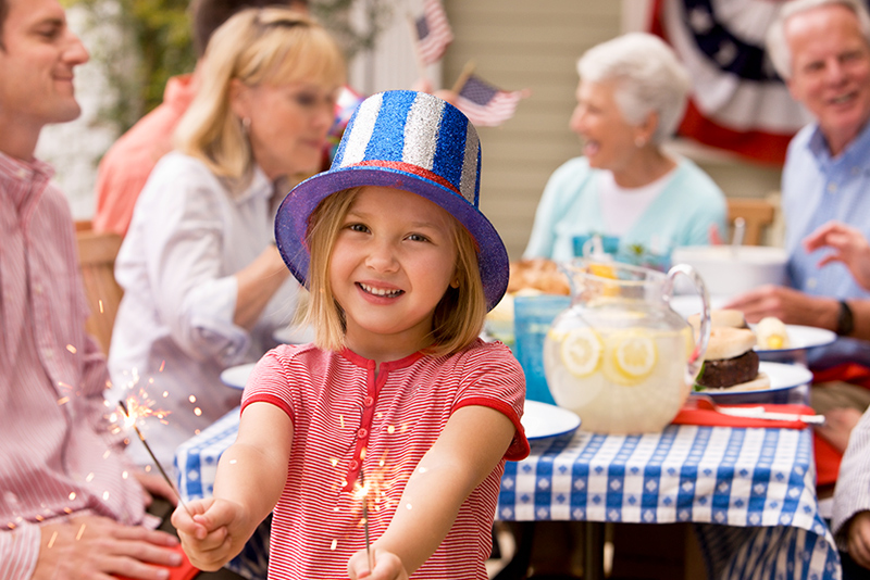 Girl At Independence Day Cookout