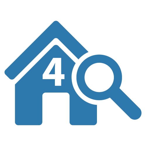 House Inspection Icon With #4