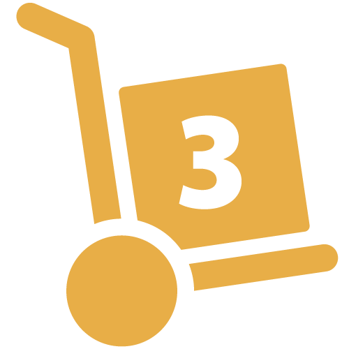 Box Cart Icon With #3