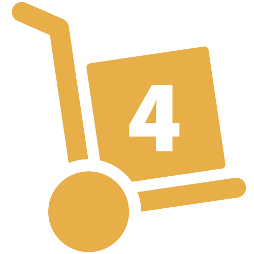 Box Cart Icon With #4