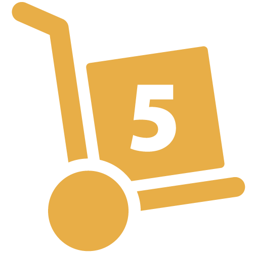 Box Cart Icon With #5