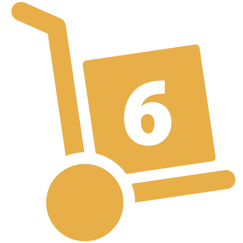 Box Cart Icon With #6