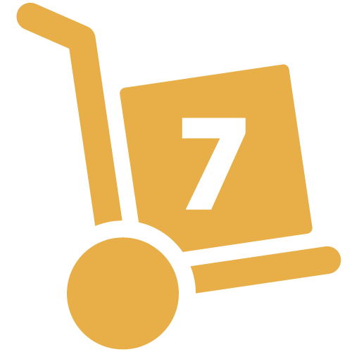 Box Cart Icon With #7