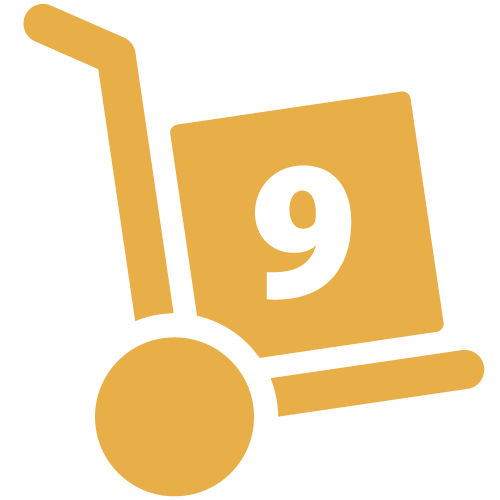 Box Cart Icon With #9