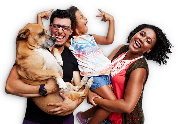 Family and dog Family and dog