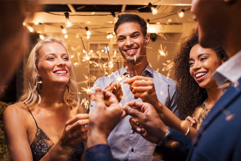 Couples celebrating New Years