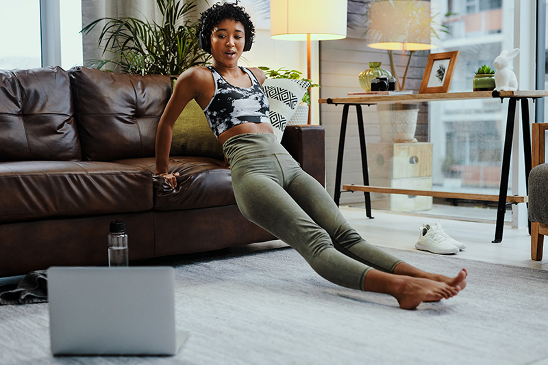 Woman Working Out At Home