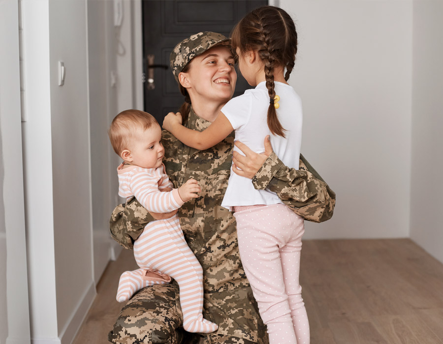 Veteran mom with two kids